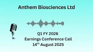 Anthem Biosciences Ltd Q1 FY 2026 Earnings Conference Call
