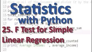 Linear Regression F Test   Stats with Python 25