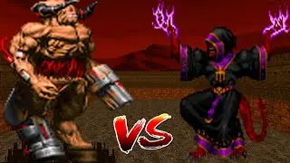 Cyberdemon vs Heresiarch - CROSSOVER FIGHT - DOOM vs HEXEN Monster Infighting