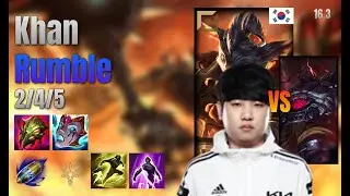 Khan Top Rumble vs Sion lol KR solo rank Full Game 16.3 | 칸 럼블 vs 사이온