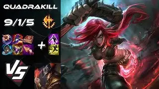 MID Katarina vs Twisted Fate [QUADRAKILL] - EU Grandmaster Patch 25.S2.4