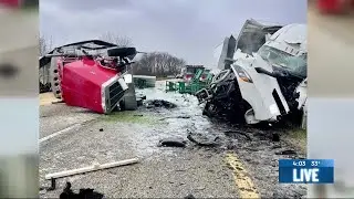 Eastbound lanes of US-30 closed after crash involving 2 semis