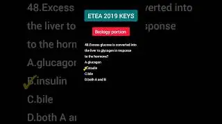 🔥BIOLOGY KEY REVEALED?! 🤯Part 49 ETEA MDCAT 2019  @mdcattest  #shorts #viral