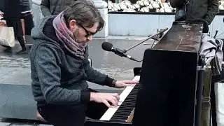 Man Plays Street Piano Beautifully in Antwerpen