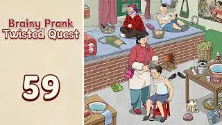 Brainy Prank: Twisted Quest Level 59 Pushing flat head | Every Puzzle Solved! 🎯