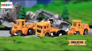 Engineering Excavators and Trailer Trucks with FrictionPowered Miniature Car Vehicle Toy Kids#toys