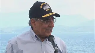 U.S. Defense Secretary Leon Panetta arrived at a former American air and naval base at Cam Ranh Bay,