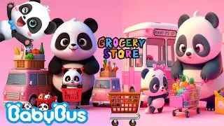 Baby Bus Gameplay|Panda Grocery Store 🏪|Kids Cartoon|Little Panda Gameplay