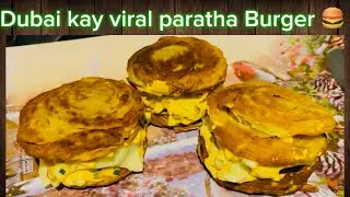 Dubai Kay Viral Paratha Bun Burger| Paratha Bun Burger Recipe| By Billi&rsquo;s Uk vlogs Follow: