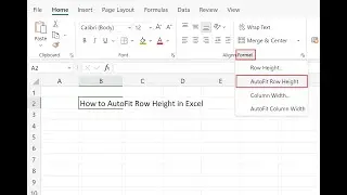 AutoFit Row Height in Excel 