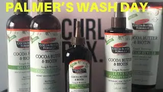 FULL WASH DAY WITH PALMERS COCOA BUTTER & BIOTIN LINE | AUGUST CURLBOX