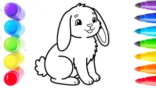 How To Draw cute rabbit Drawing, Painting & Coloring For Kids and Toddlers -child art