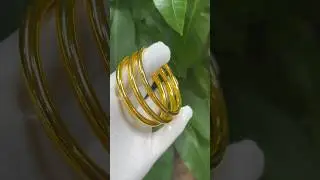 Gold-plated silver plain hoop bracelet. #jewelry #shorts