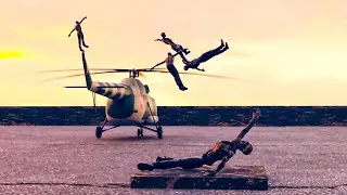 Zombie Ragdoll Vs Helicopter #ragdoll #zombie #animation