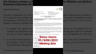 CL educate Ltd share latest news | bonus issue meeting date update