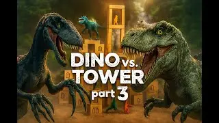 2 Dinosaurs from Jurrasic World vs. dino tower #dinosaur #toys #funny #kids #jurassicworld 