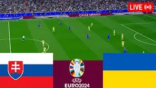 Slovakia vs Ukraine LIVE.  2024 Euro Cup Full Match - Video game simulation PES 2021