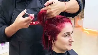 Short Stacked Bob Haircut | Voluminous Short Bob with Side Bangs