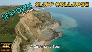 SEATOWN CLIFF COLLAPSE - Jurassic Coast UK, April 2021 Cinematic by Drone - 4K