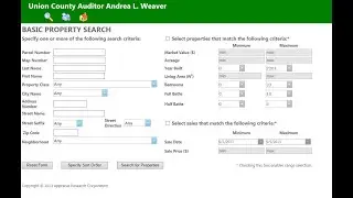 How to use the Union County Advanced Property Search Tool