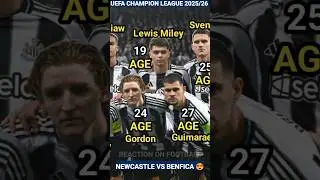 Newcastle United 3 - 0 Benfica | UEFA Champions League 2025/26 😍 I Football Players Current Age 🔥