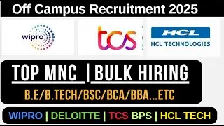 🔥 Bulk Hiring Alert! Deloitte, Wipro, TCS, HCL Hiring Now &ndash; Apply Fast!