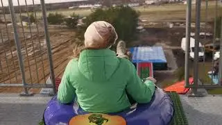 Tubing jump on airbag in Łeba Park - Tubing skoki na poduchę | SnowbaordAirbag