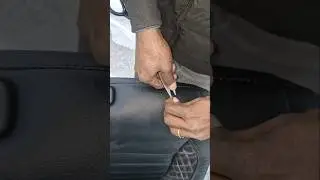 car seat headrest hole cutting ✂️ #short
