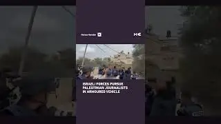 Israeli soldiers pursue Palestinian journalists in armoured vehicle in occupied West Bank