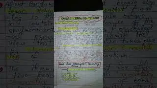 social learning theory 🔥🙂#shorts#theory of learning #psychology#HP TET CTET #exam