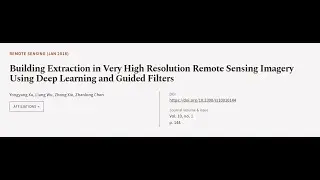 Building Extraction in Very High Resolution Remote Sensing Imagery Using Deep Learnin... | RTCL.TV
