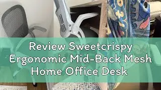 Review Sweetcrispy Ergonomic Mid-Back Mesh Home Office Desk Chair with Wheels, Lumbar Support, and C