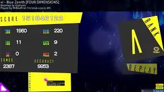 osu! | MrBooM | xi - Blue Zenith [FOUR DIMENSIONS] +HD 99.53% 2367/2402x 2❌ 558pp