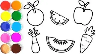 Coloring Fruits and Vegetables for Baby | Drawing and Coloring Pages for Kids