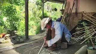 DIY Bamboo Splitting for a Strong Harvest Basket _FarmersLife _Shorts