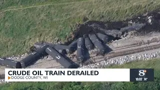Crude oil train derailed in Dodge County