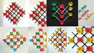 5 Easy paper flower wall hanging. Easy wall decoration ideas. Paper craft. Diy wall decor.
