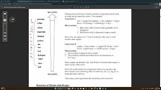 G11S Chemistry Topic 10 Metals (NOTES + CRQ)