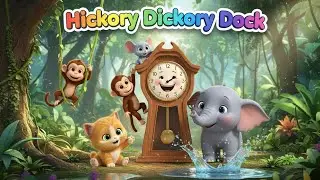 Hickory Dickory Dock 🕒 | Cute Baby Animals Jungle Rhyme | 3D Pixar Style Kids Song |Kiddie Tunes TV