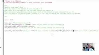 Volume of a Cylinder - Python Programming