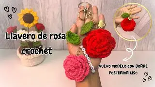 LLAVERO ROSA A CROCHET en menos de 20 min/ CROCHET ROSE KEYCHAIN SUPER EASY  #crochet  #rose