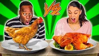 RAW VS COOKED FOOD CHALLENGE!