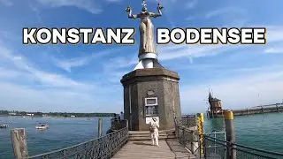 Rotierende Statue/Kathedrale,F&auml;hrfahrt, Hafenspaziergang, Konstanz/Bodensee/Bilder von Drohnenkamera