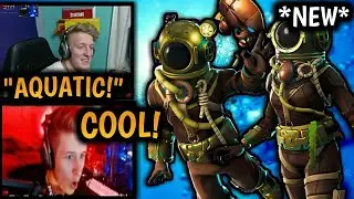 STREAMERS REACT TO *NEW* DEEP SEA DESTROYER SKINS, BACKBLING, & GLIDER! *EPIC* Fortnite Moments