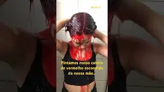 Pintamos nosso cabelo de vermelho escondido da nossa m&atilde;e&hellip; parte 2 #g&ecirc;meas  #cabelovermelho