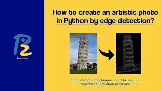 Create an artistic photo in Python using edge detection technique.