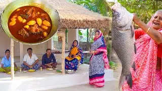 আলু দিয়ে 5 কেজী ওজনের নদীর কাতলার পাতলা ঝোল রান্না | Bengali Macher jhol Ranna |