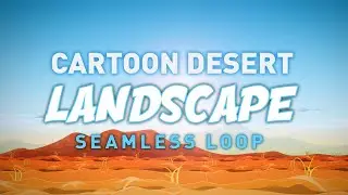 Cartoon Desert Landscape Side-Scrolling Background Seamless Loop