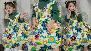 Beautiful baby girl floral winter frock with highneck | cutting and stitching tutorial