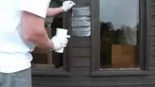enviromose paintstripper removing 18 year old wood stain off garden outbuilding
